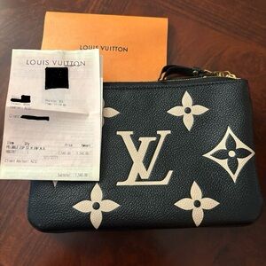 Louis Vuitton Giant Monogram Black Cream Pouch / Crossbody Authentic
